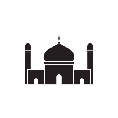 Cami İkiz Kulesi Cami Silueti Özel Vektör Çizim Tasarımı