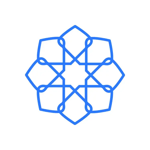 Mandala Geometric Blue Octagon Symbol Vector Illustration Graphic Design — Stock Vector