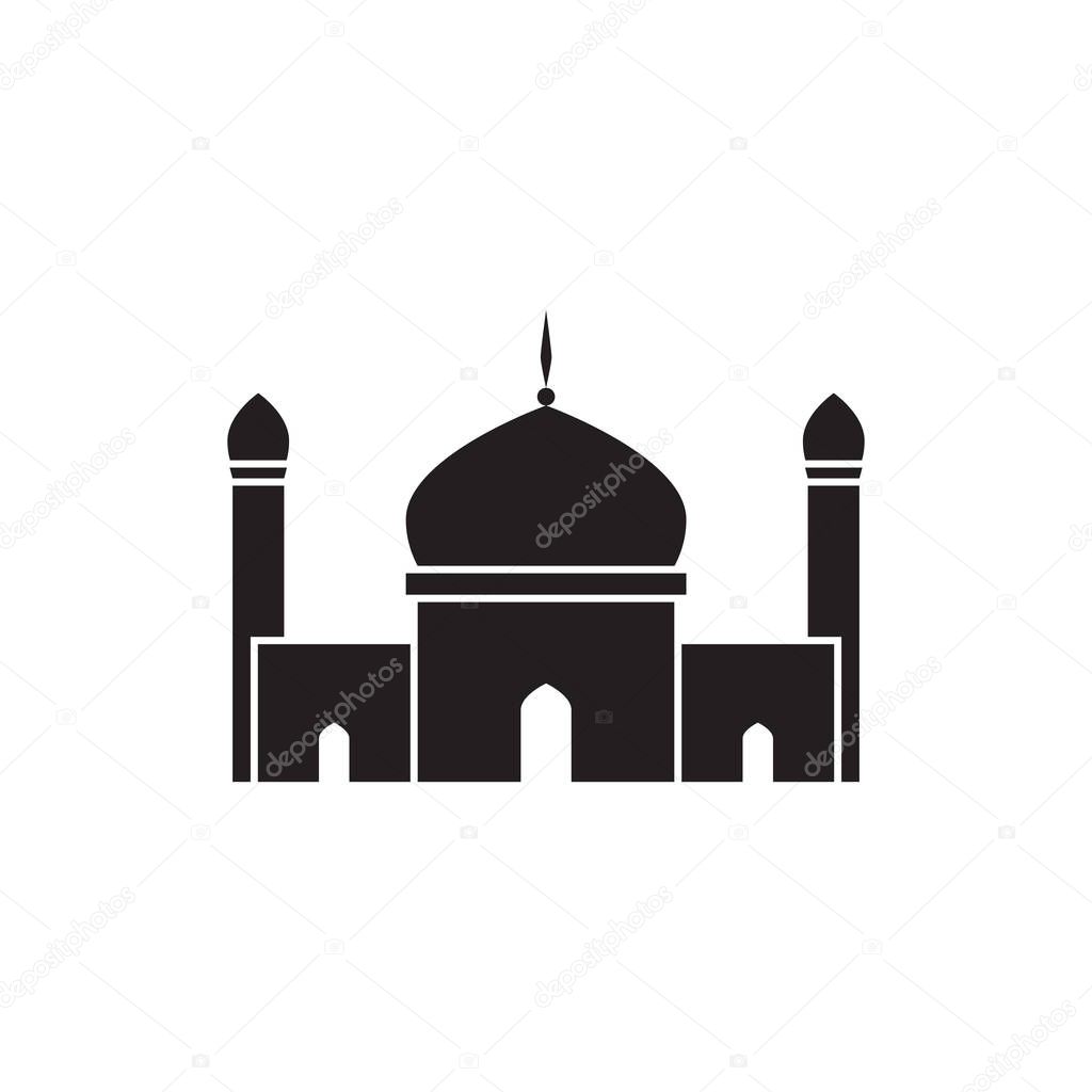 Mosque Twin Tower Mosque Silhouette Custom Vector Illustration Graphic Design