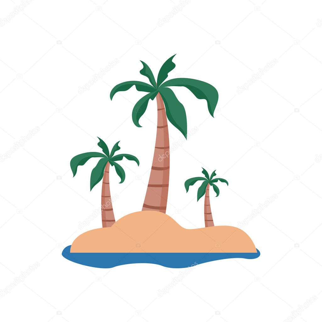 Remote Beach Island Summer Stuff Icon Vector Illustration Graphic Design Template