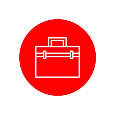 Basit Evrak Çantası Ofisi Kırmızı Vektör Simgesi Resmetme Grafik Tasarımı