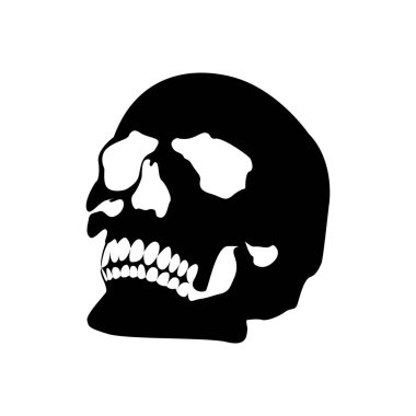 Cadılar Bayramı Kurukafa Simgesi Vektör Resmetme Grafik Tasarım Şablonu