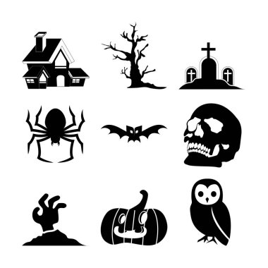 Cadılar Bayramı Simge Vektörü Resmetme Grafik Tasarım Şablonu