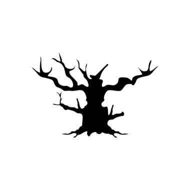 Cadılar Bayramı Ağacı Simgesi Vektör İllüstrasyon Grafik Tasarım Şablonu