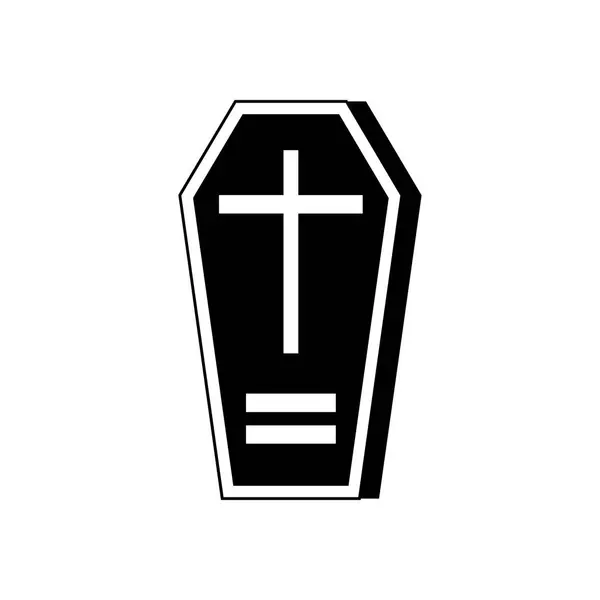 Halloween Coffin Icon Vector Illustration Graphic Design Template — Stock Vector