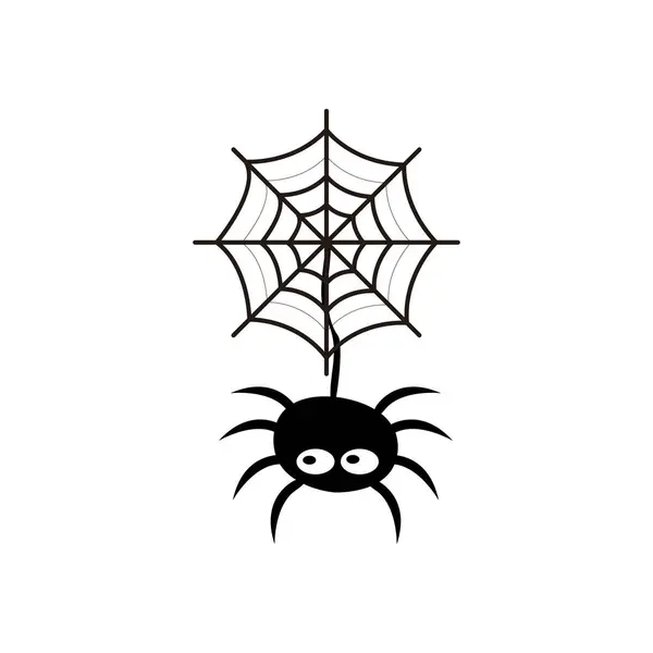 Halloween Spooky Spider Icon Vector Illustration Graphic Design Template — Stock Vector