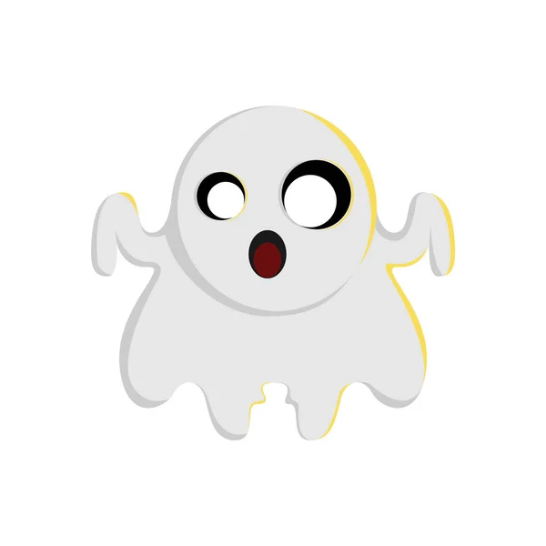Plantilla Diseño Gráfico Ilustración Carácter Fantasma Halloween — Vector de stock