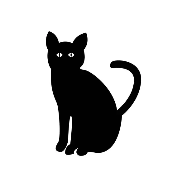Cadılar Bayramı Kedi Simgesi Vektör Llüstrasyon Grafik Tasarım Şablonu Vektör Grafikler