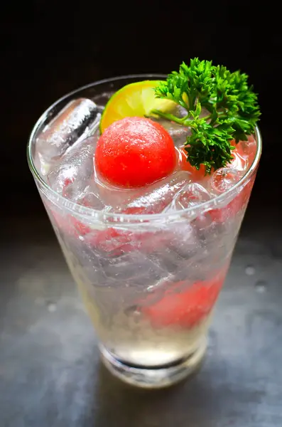 Limonada Espumosa Helada Con Cobertura Sandía —  Fotos de Stock