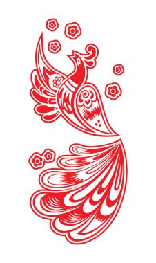 ısı kuş Rusça vektör süsleme