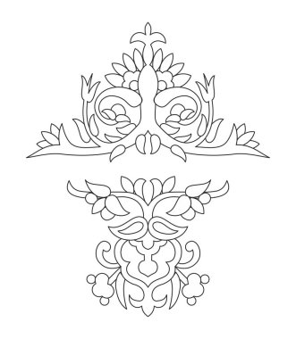 Vektör çizim çiçek Avrupa süsleme