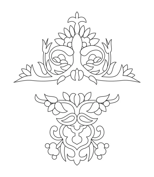 Ilustración Vectorial Ornamento Floral Europeo — Vector de stock