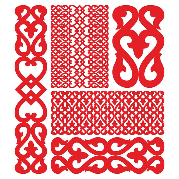 Motif Russe Isolé Sur Blanc Illustration Vectorielle Décor Sculpté — Image vectorielle