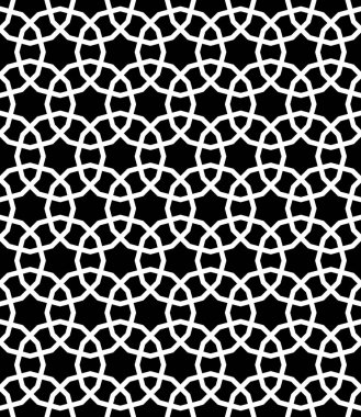 Siyah ve beyaz Arapça geometrik seamless modeli, vektör arka plan doku