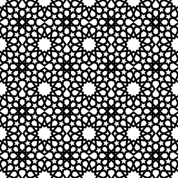 Μαύρο Και Άσπρο Αραβικό Απρόσκοπτη Γεωμετρικό Διάνυσμα Φόντο Υφή — Διανυσματικό Αρχείο