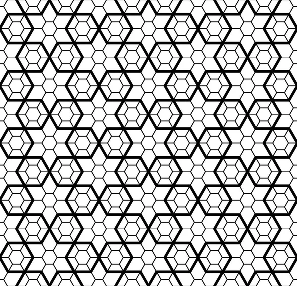 Czarno Biały Arabski Bezszwowe Wzór Geometryczny Tło Wektor Tekstura — Wektor stockowy