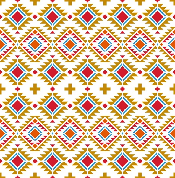 Amerikanisches Muster Geometrisches Nahtloses Ornament Vektorillustration Eines Volkstümlichen Dekors Eps — Stockvektor