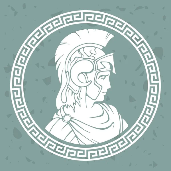 希腊圆古色古香的样式 亚历山大马其顿 — 图库矢量图片#