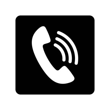 Siyah beyaz telefon simgesi. Telefon simgesi. Vektör çizim.