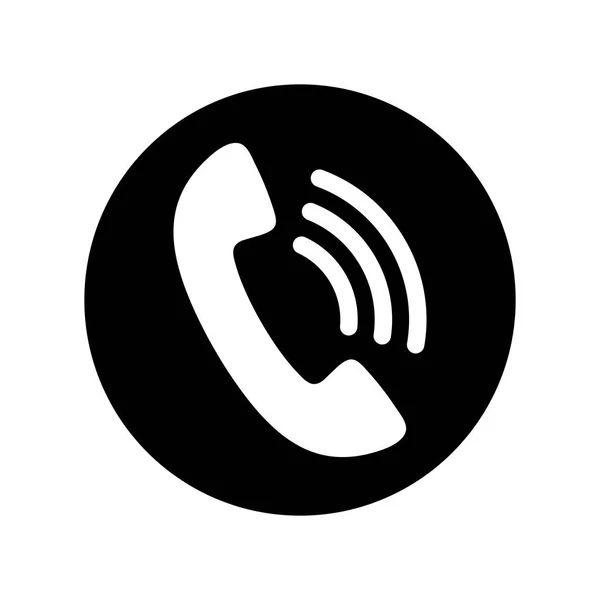 Phone Icon Black White Telephone Symbol Vector Illustration — Stock Vector