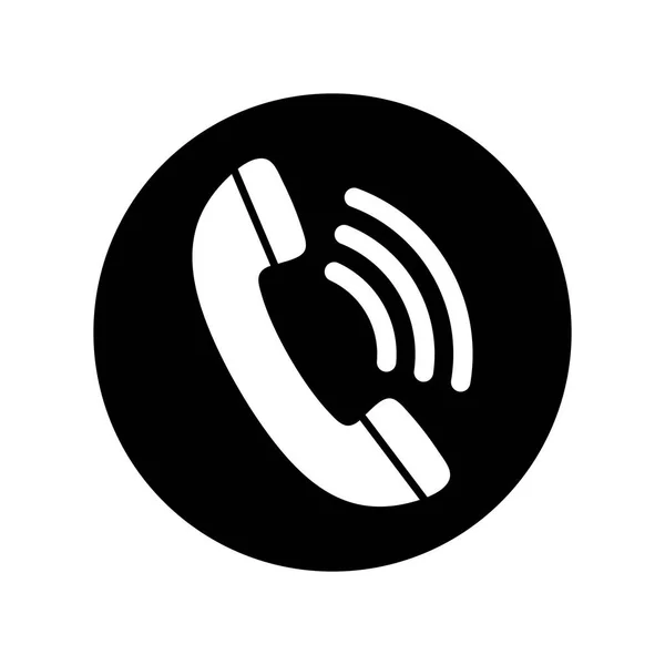 Phone Icon Black White Telephone Symbol Vector Illustration — Stock Vector