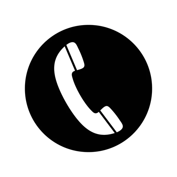 Ícone Telefone Preto Branco Símbolo Telefónico Ilustração Vetorial — Vetor de Stock