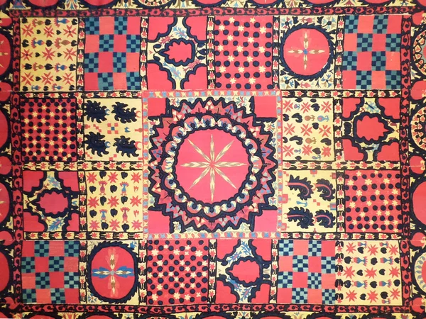 Сюзани Материал Шелковой Ткани Восточно Арабский Ислам Декоративная Вышивка — стоковое фото
