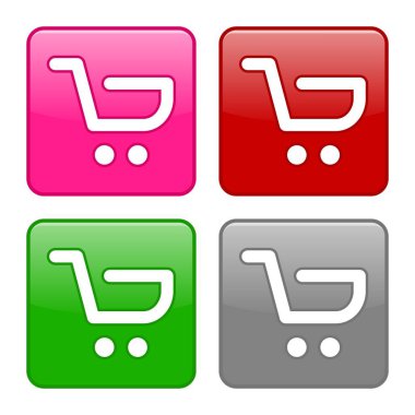 Sepeti düğmeleri eklemek simgeler kümesi. Logo alışveriş.
