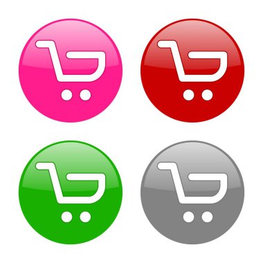 Sepeti düğmeleri eklemek simgeler kümesi. Logo alışveriş.