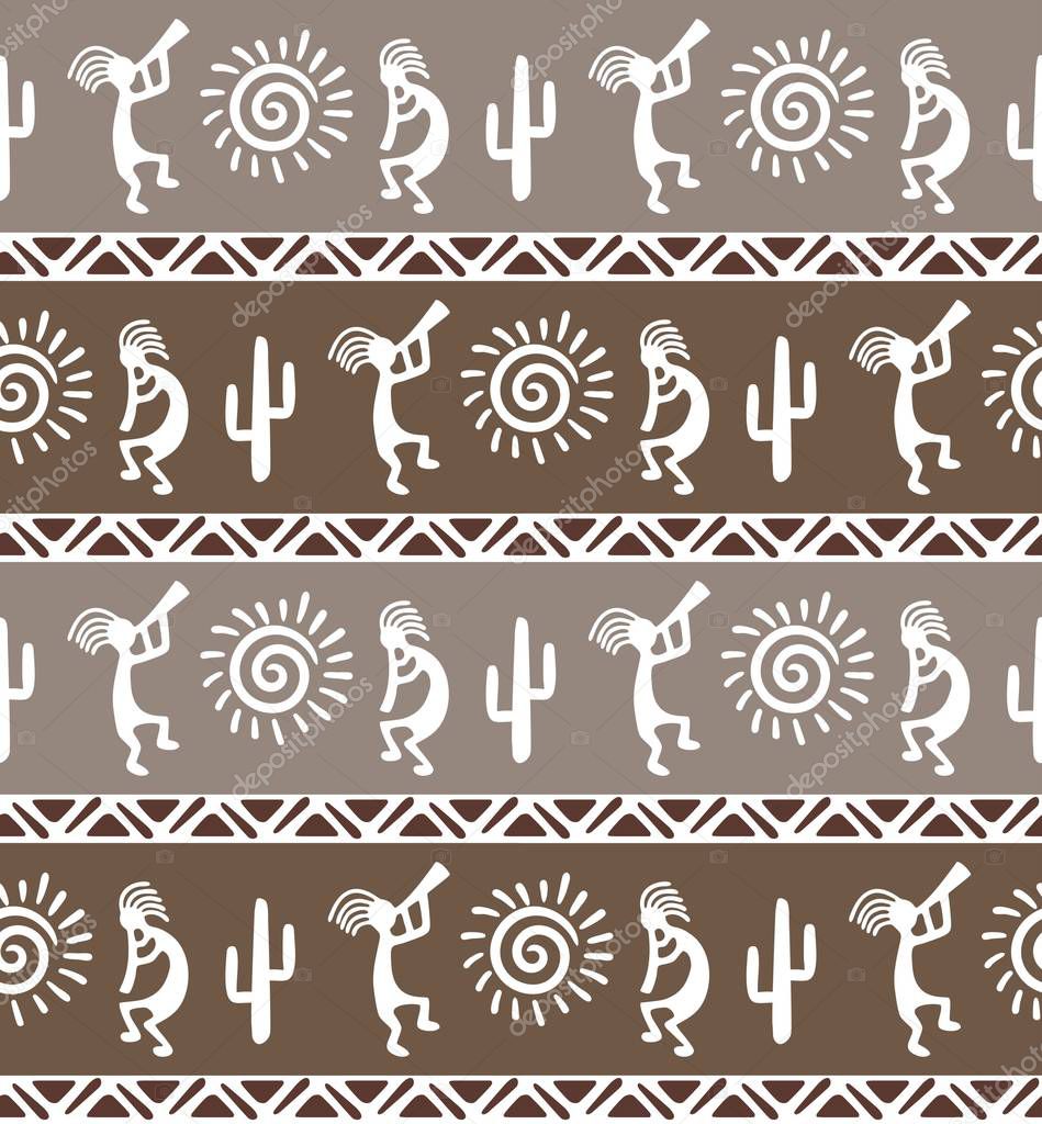 Navajo pattern. Vector folk American geometric seamless ornament. Decorative and design elements for textile, book covers, manufacturing, wallpapers, print, gift wrap.