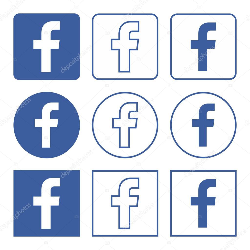 Facebook logo icon vector