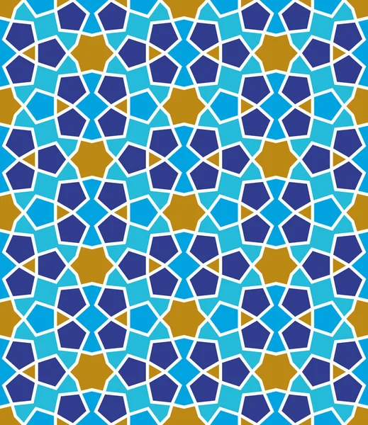 Latar Belakang Tekstur Geometris Pola Mosaik Tak Berjahit Arab Islam - Stok Vektor