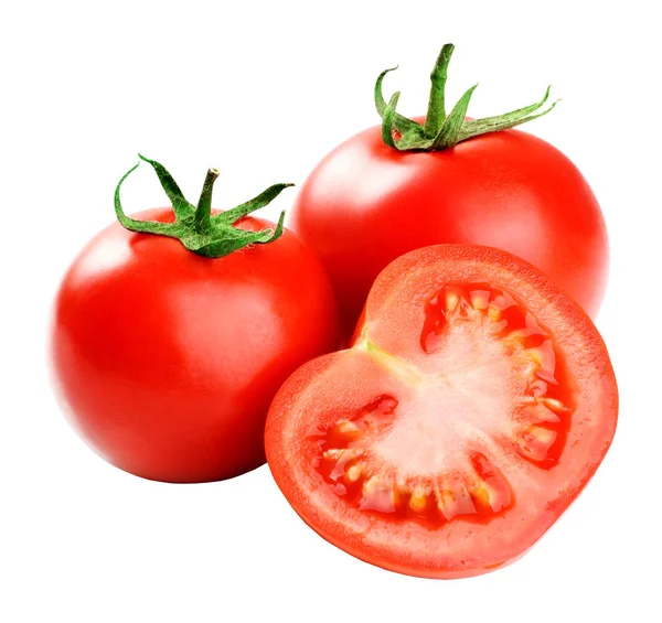 Tomates Medio Tomate Aislados Sobre Fondo Blanco —  Fotos de Stock