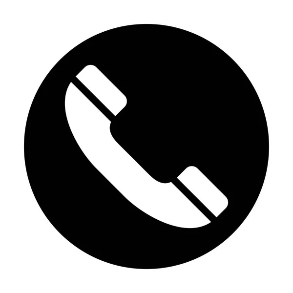 Telefon Siyah Simgesi Telefon Görüşmesi Sembolü Beyaz Arka Plan Üzerinde — Stok Vektör