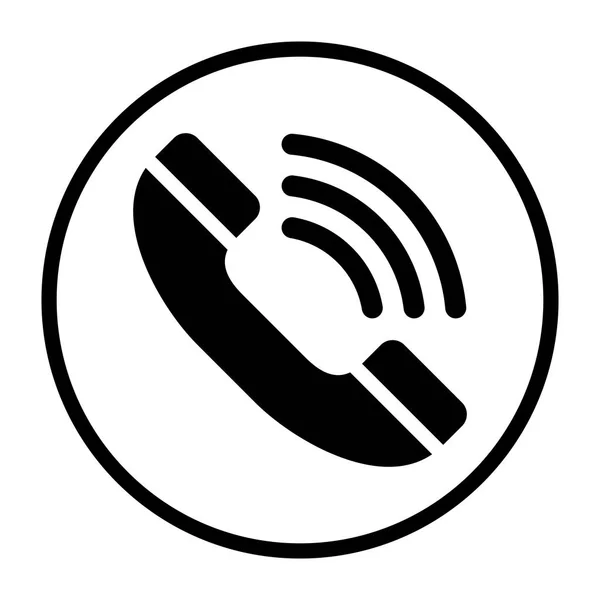 Телефон Черный Значок Символ Телефонного Звонка Выделен Белом Фоне Векторная — стоковый вектор