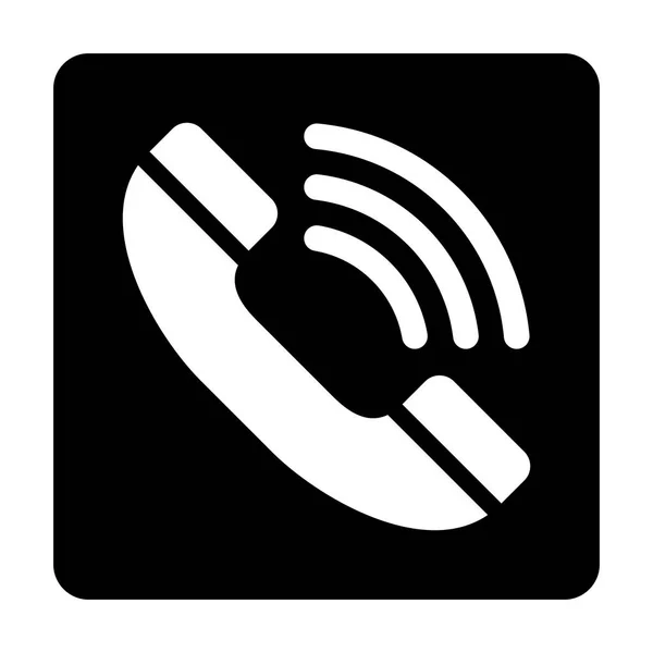 Ícone Telefone Preto Símbolo Chamada Telefone Isolado Fundo Branco Vetor —  Vetores de Stock
