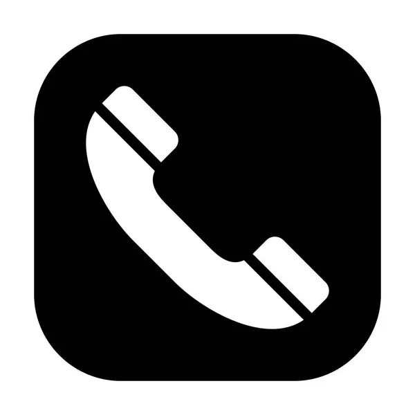 Ícone Telefone Preto Símbolo Chamada Telefone Isolado Fundo Branco Vetor —  Vetores de Stock