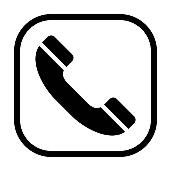 Phone Black Icon Phone Call Symbol Isolated White Background Vector — Stock Vector