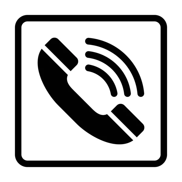 Icono Negro Del Teléfono Símbolo Llamada Telefónica Aislado Sobre Fondo — Archivo Imágenes Vectoriales