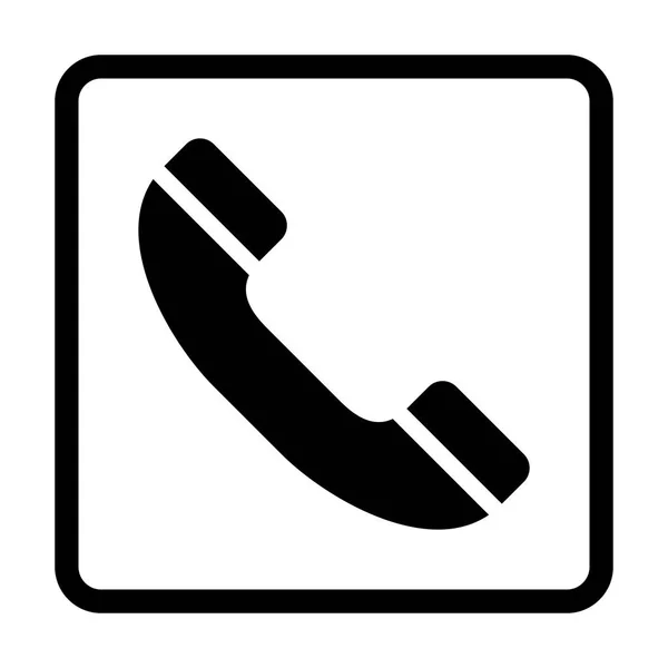 Icono Negro Del Teléfono Símbolo Llamada Telefónica Aislado Sobre Fondo — Vector de stock