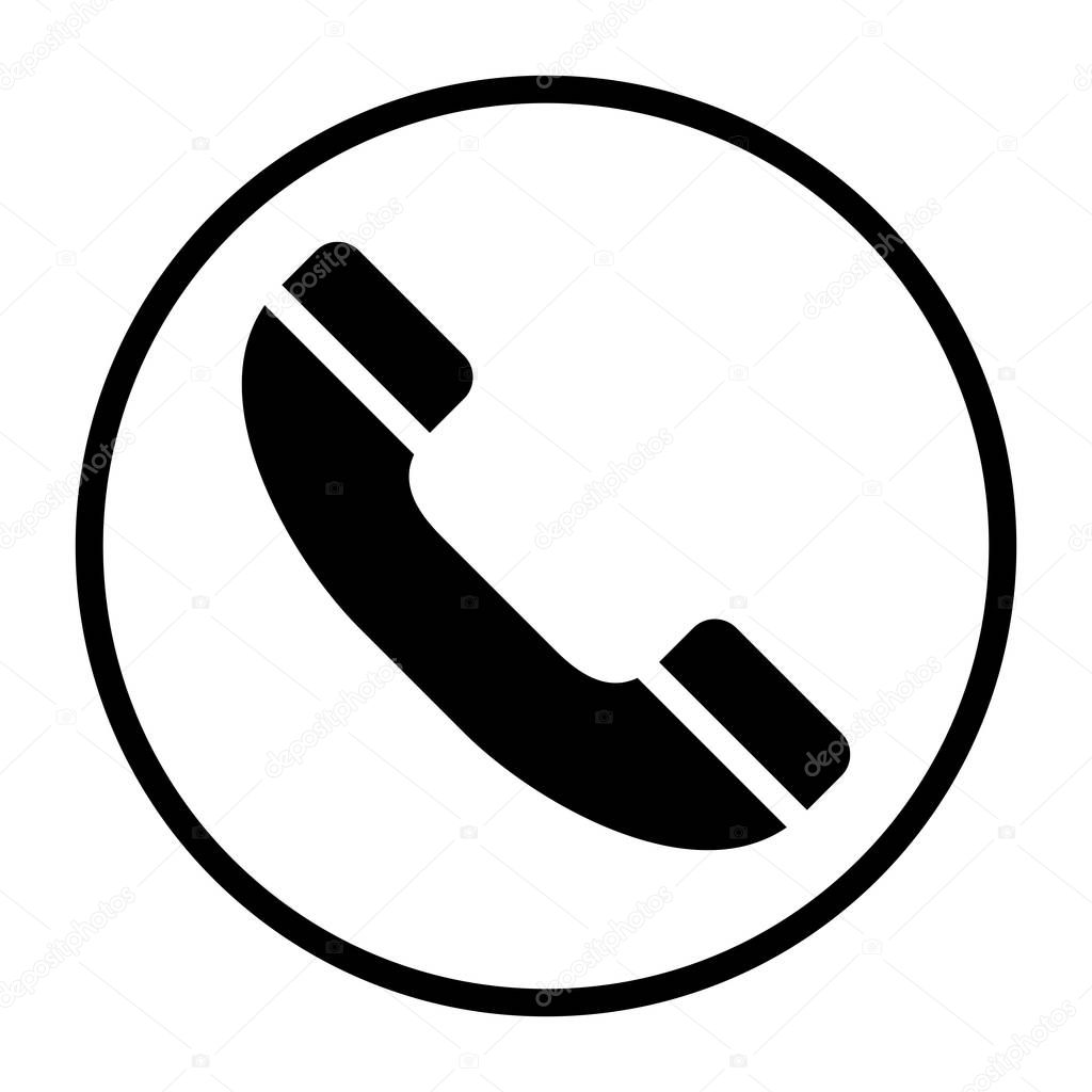 Phone black icon. Phone call symbol isolated on white background. Vector EPS.