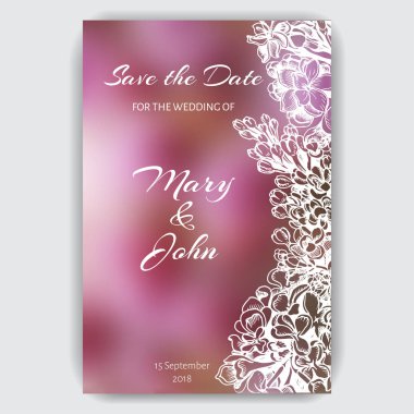 Vektör el çizilmiş desen. Eflatun çiçekli kart.