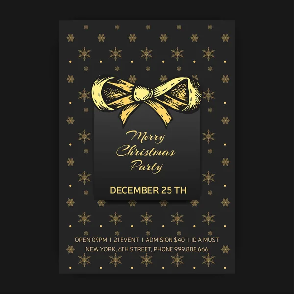 Einladungskarte Für Eine Weihnachtsfeier Grußkarte Mit Dem Neuen Jahr Und — Stockvektor