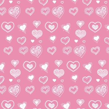 Vektör illüstrasyon kroki küçük kalpler, Sevgililer günü kartı