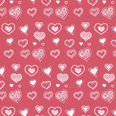 Vektör illüstrasyon kroki küçük kalpler, Sevgililer günü kartı