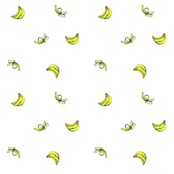 Hand Dras Vektorillustration Bananer Frukt Kort — Stock vektor