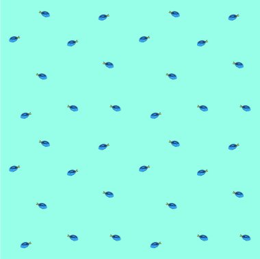 Vektör yeşil zemin üzerinde izole akvaryum balık ile el çizilmiş kroki