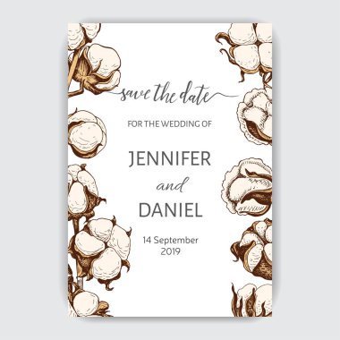 vektör el çizilmiş düğün illüstrasyon