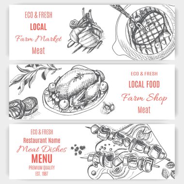 et afiş vektör illüstrasyon kroki