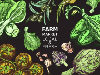 Restoran menü için lahana arka plan vektör Illustration